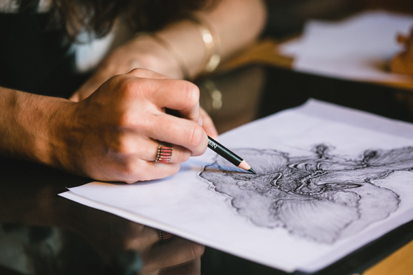 Drawing for THE PAINTER AND THE BIRD. Photograph by Andria Lo.